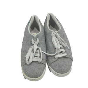 ELLEN DeGeneres Gray and White Tennis Shoes Felt type outside material